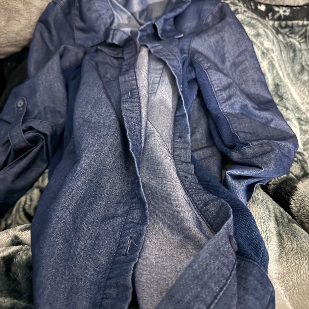 Blue Denim Button-Up Shirt
